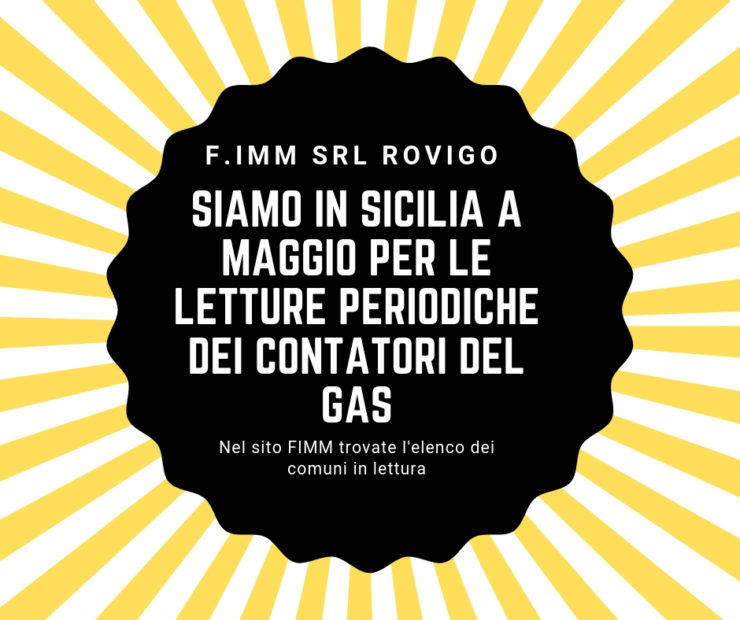 lettura contatori del GAS Sicilia maggio